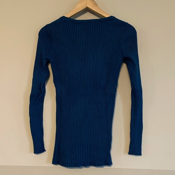 Thyme Maternity Teal Stretch Knit Sweater, size M - Picture 5 of 5